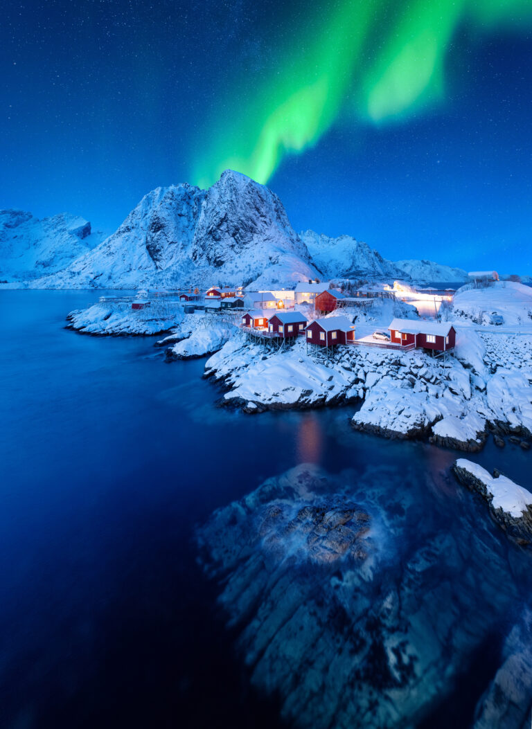 aurora-borealis-northern-lights-view-house-hamnoy-village-lofoten-islands-norway-landscape-winter-time-mountains-water