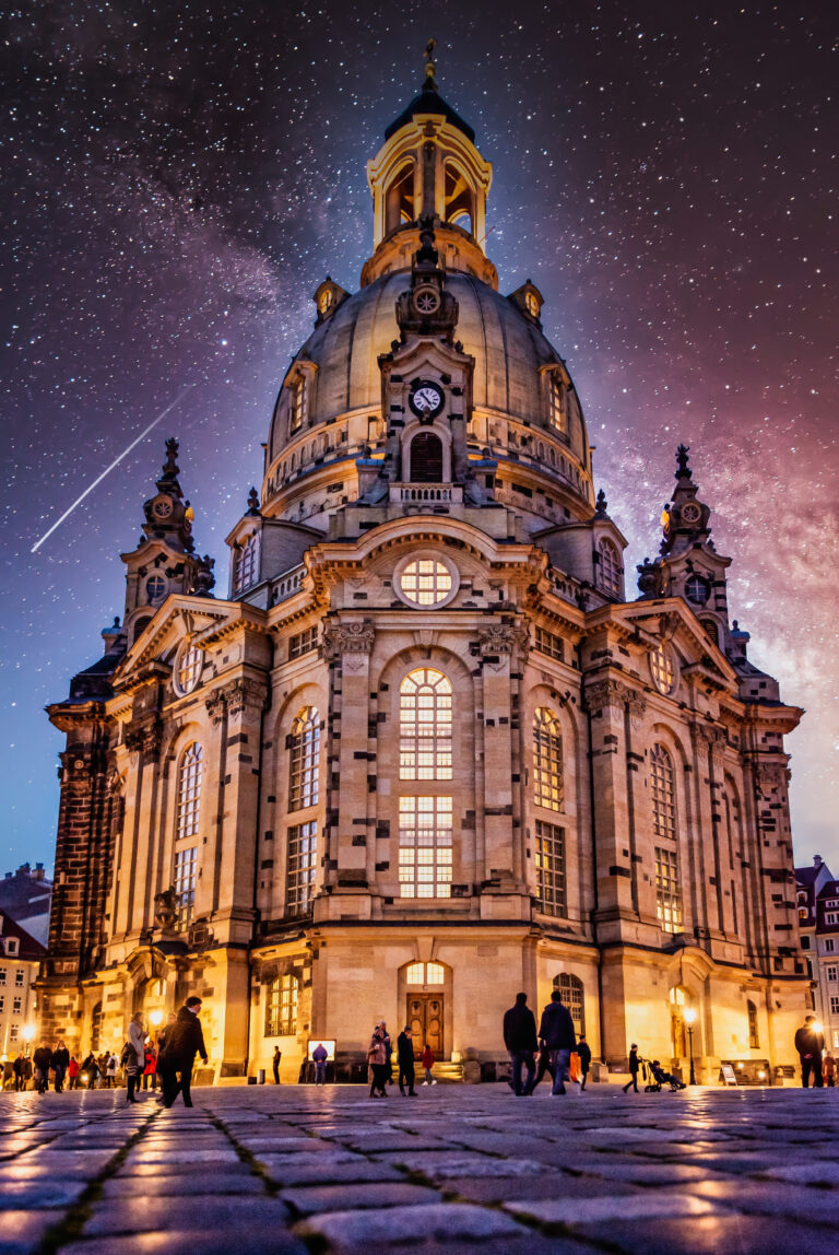 beautiful-low-angle-photo-of-frauenkirche-lutheran-church-in-dresden-germany-under-night-sky